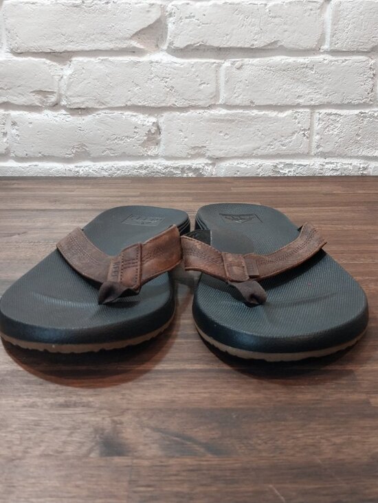 Reef Brown Leather Sandals Mens 13 Cushion Phantom LE Summer Thong Flip Flops main image 4